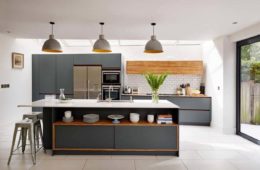 gray kitchen cabinets