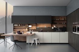 black and white kitchen