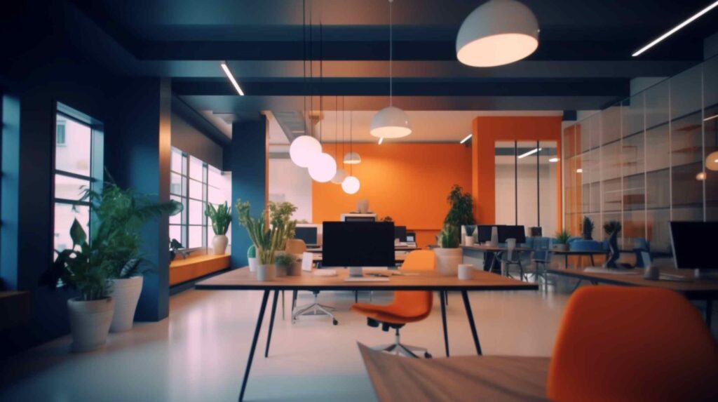 Orange color office design