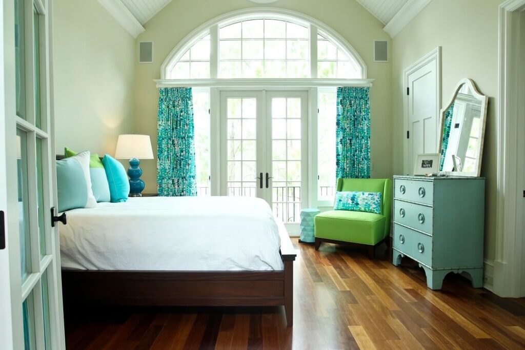 Sage Green and Blue Bedroom