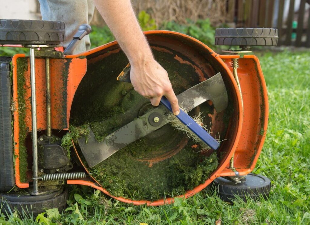 sharpen lawn mover blade