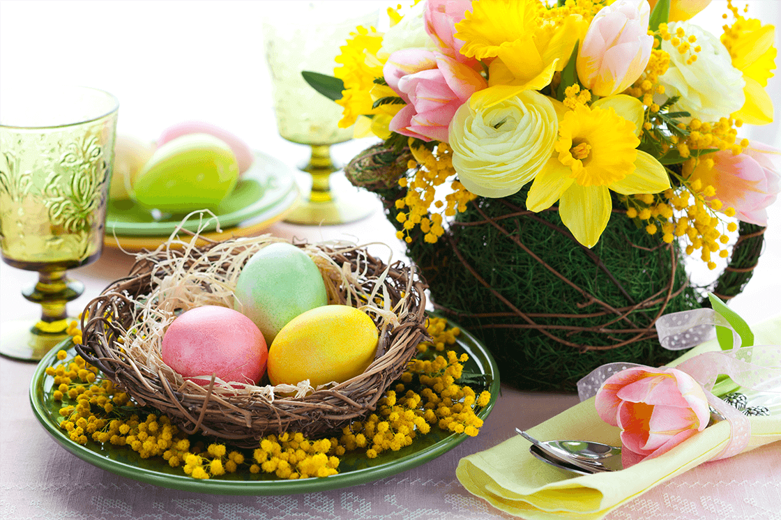 DIY easter table decorations