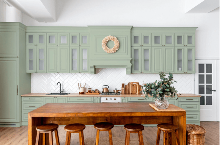 Sage green kitchen idea