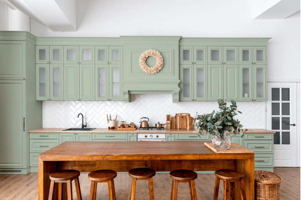 Sage green kitchen idea 